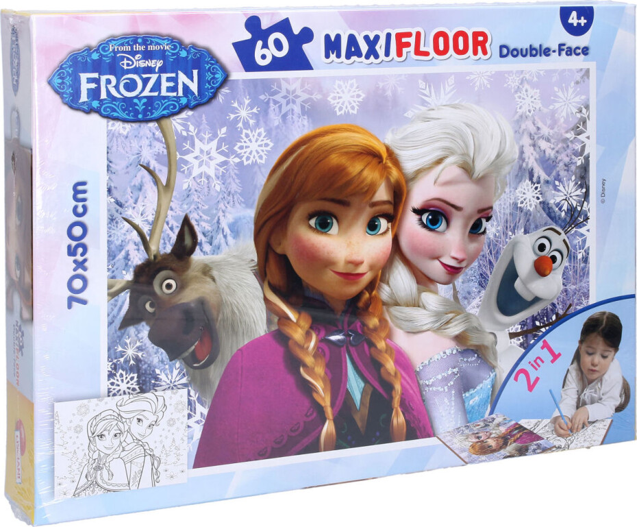 Frozen Puzzle Maxi 60 Elsa a Anna 70x50 cm 2v1 - main (0)