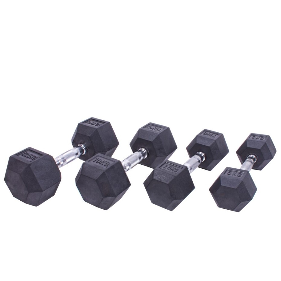 Sada jednoručních činek Sportago Hexagon - 5 + 7,5 + 10 + 12,5 kg - main (0)