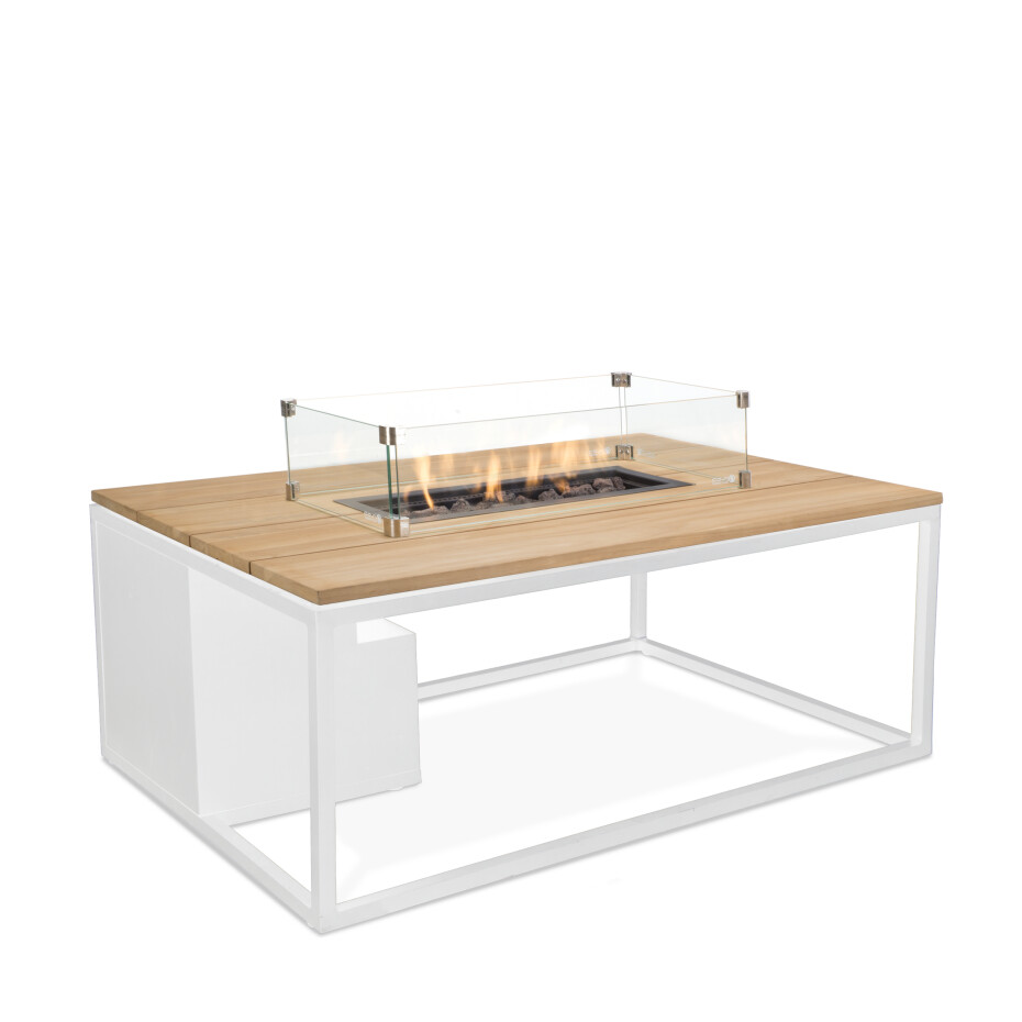 Krbový plynový stůl Cosiloft 120 bílý rám / deska teak COSI - main (0)