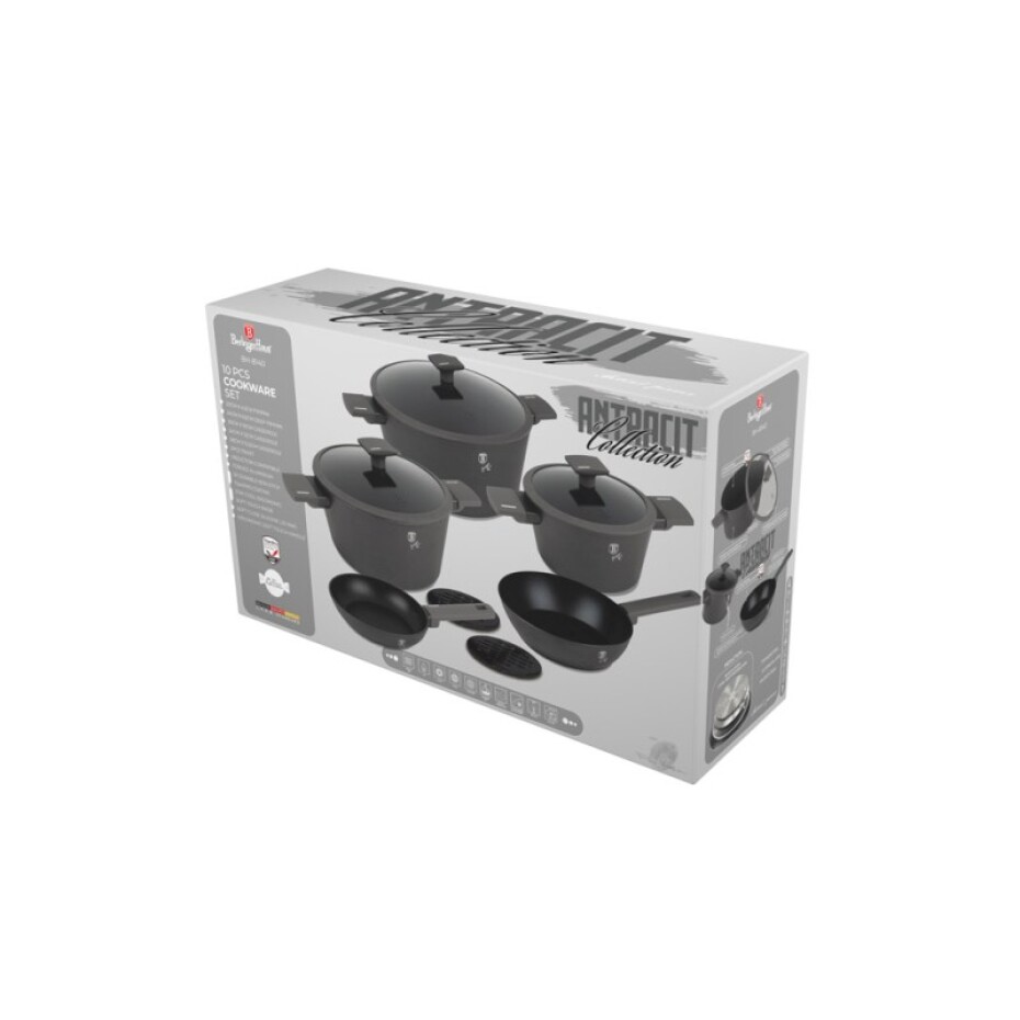 BERLINGERHAUS Sada nádobí s titanovým povrchem 10 ks Antracit Collection BH-8140 - main (1)