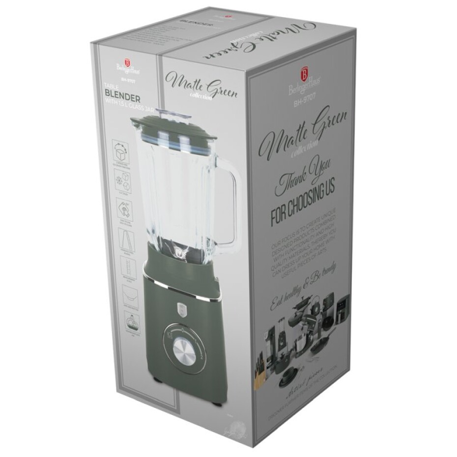 BERLINGERHAUS Stolní mixér se skleněnou nádobou 1,5 l 1000 W Matte Green Collection BH-9707 - main (2)