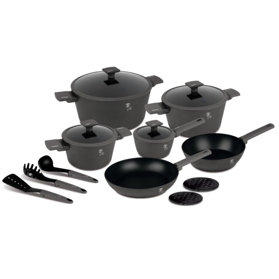 BERLINGERHAUS Sada nádobí s titanovým povrchem 15 ks Antracit Collection BH-8141 - main (0)