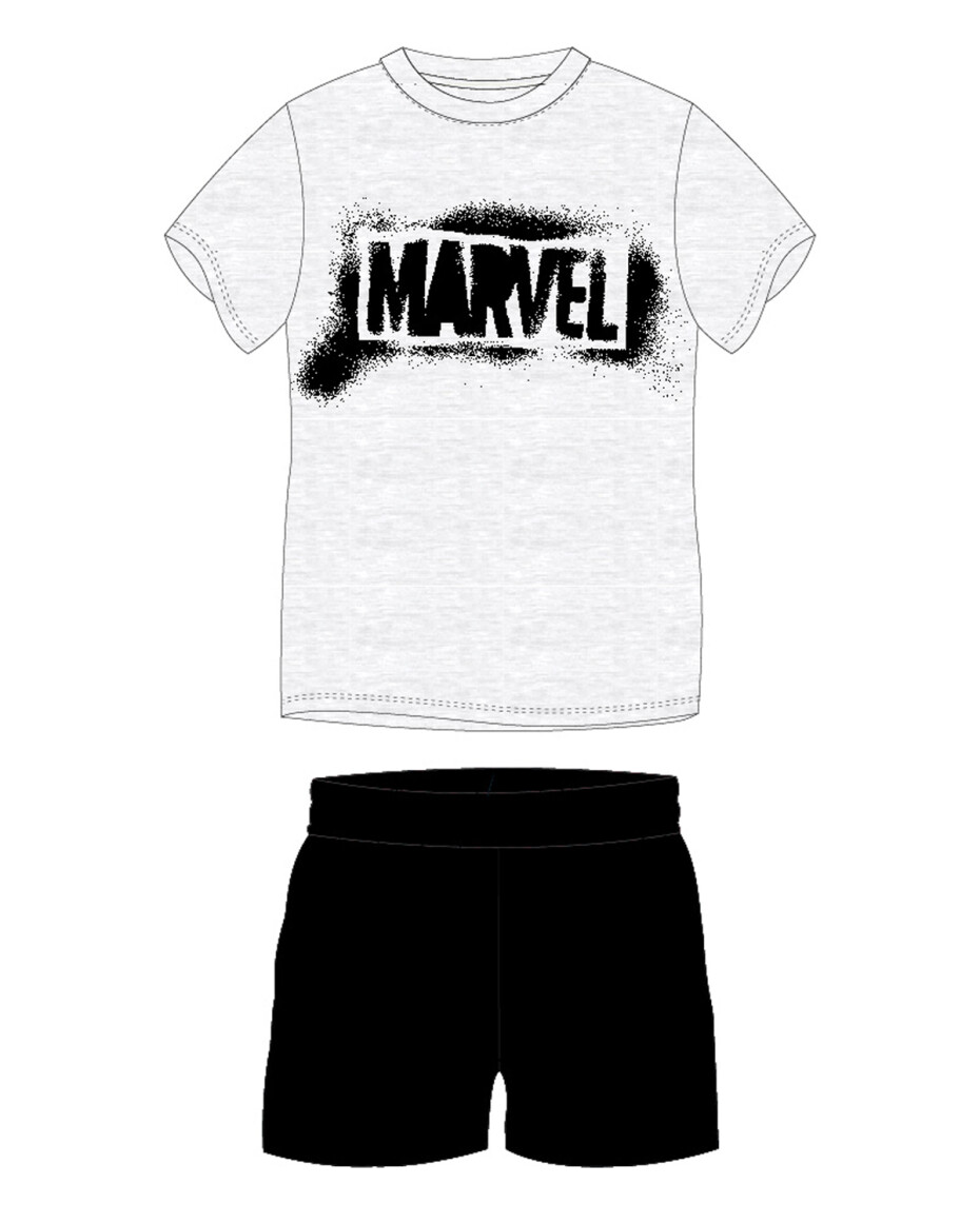 Marvel - licence Pánské pyžamo - Marvel 5304428, šedý melír / černá Barva: Šedá, Velikost: L - main (0)