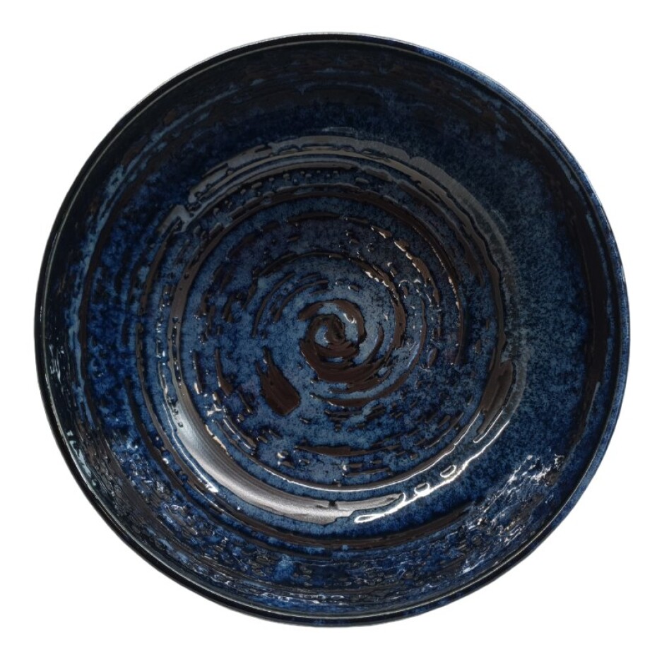 Servírovací mísa COPPER SWIRL 1,8 l, modrá, keramika, MIJ - main (2)