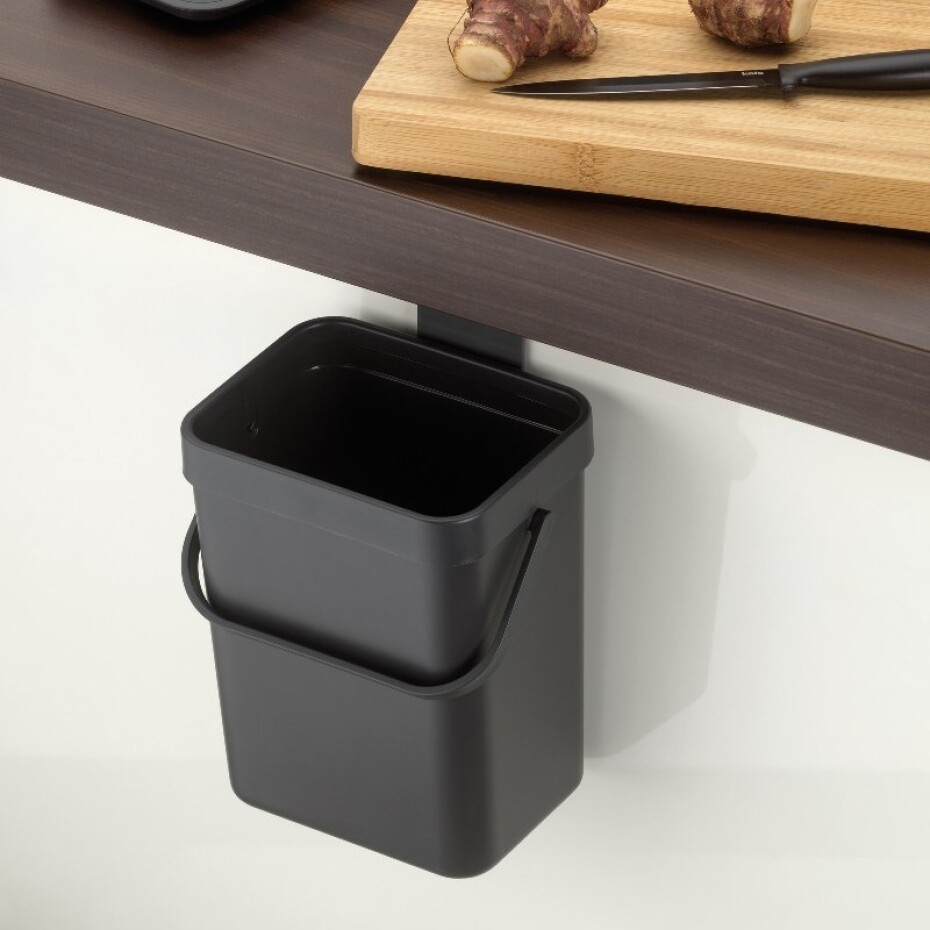 KELA Odpadkový koš na bio odpad Paulo plastový tmavě šedý 15,5x12,0x20,5cm 2,3l KL-12138 - main (1)