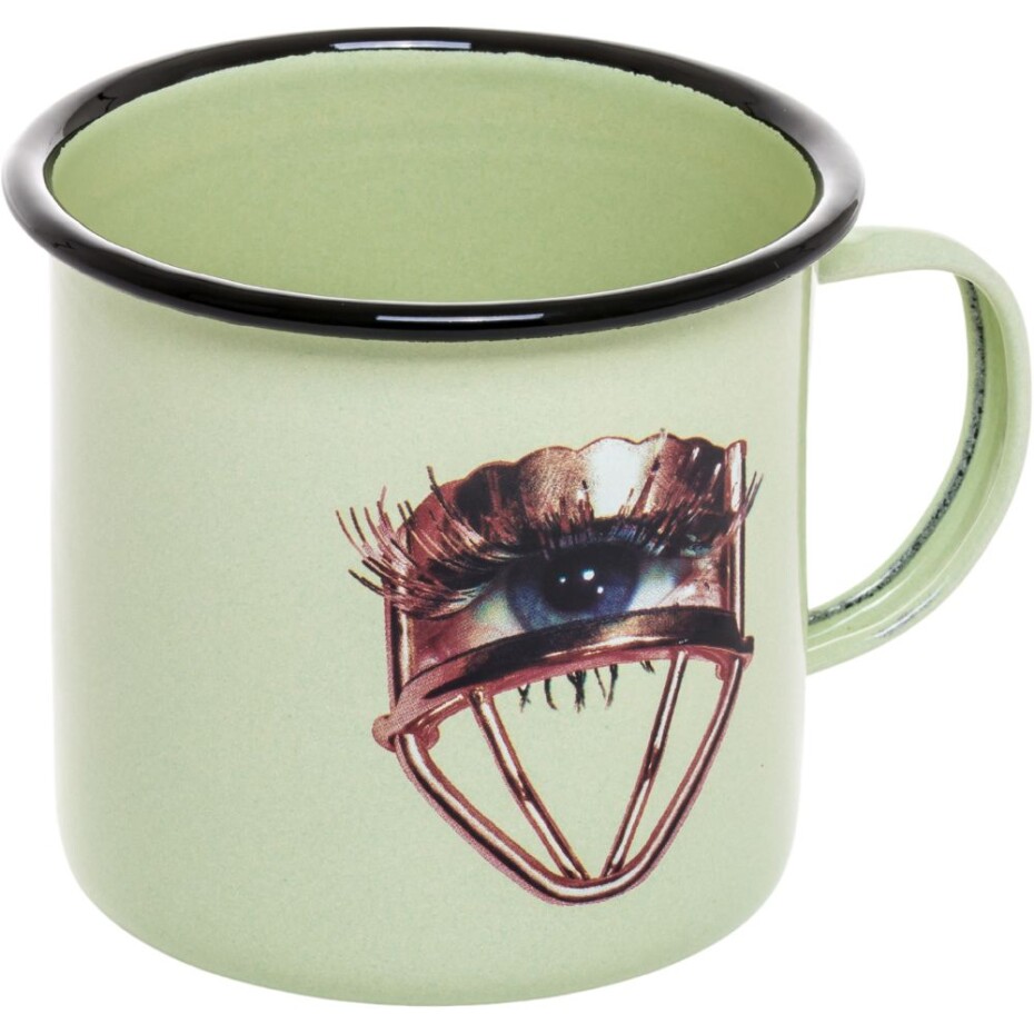 Hrnek smaltovaný TOILETPAPER EYE 10 cm, zelená, Seletti - main (1)