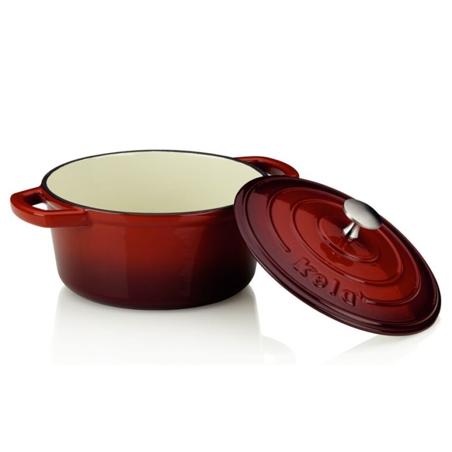 KELA Pekáč litinový s poklicí CALIDO 21 cm červená KL-11940 - main (1)