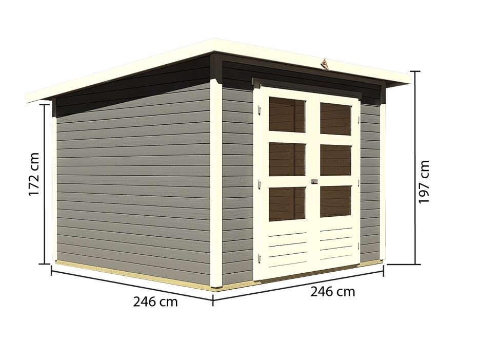 Dřevěný domek KARIBU STOCKACH 4 (82981) šedý LG1717 - main (1)
