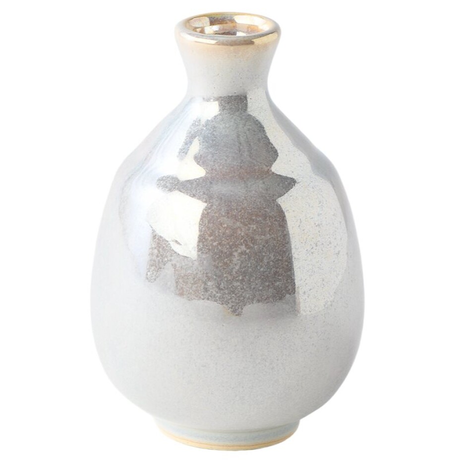 Láhev na saké PEARL 300 ml, stříbrná, keramika, MIJ - main (0)