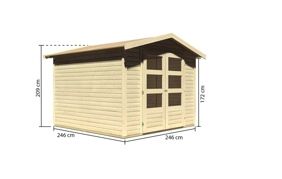 Dřevěný domek KARIBU AMBERG 4 (82973) natur LG1705 - main (1)