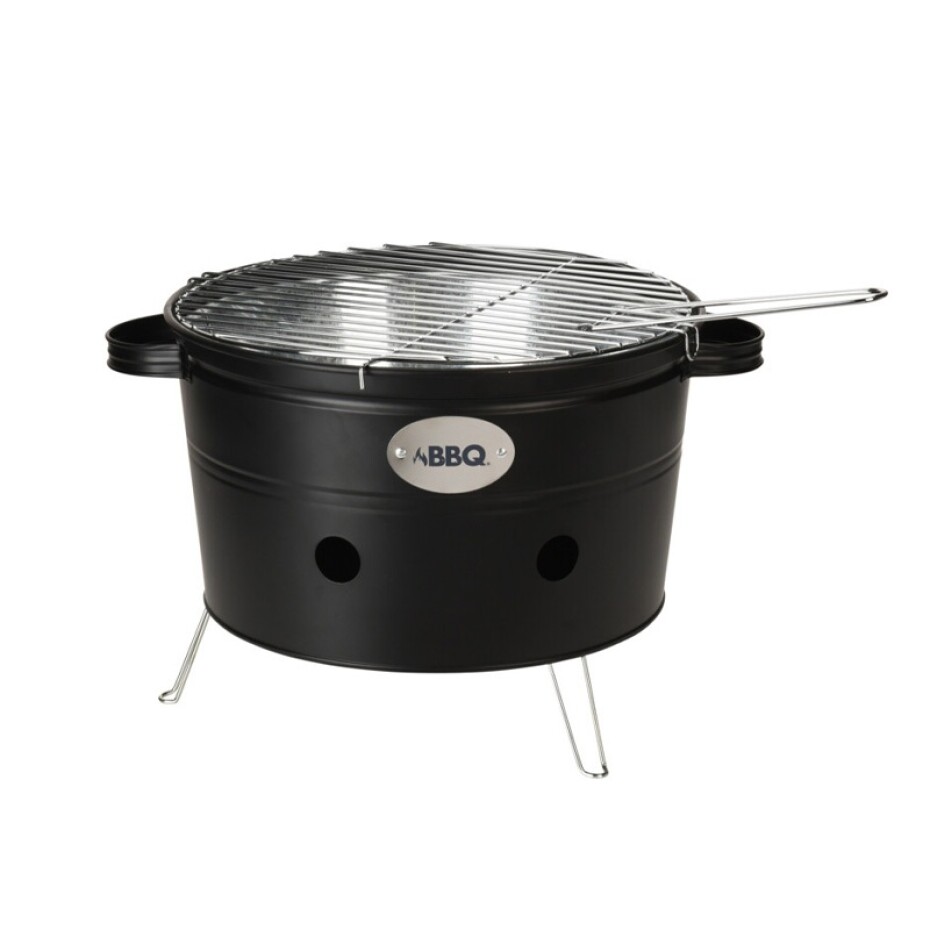 PROGARDEN Gril na dřevěné uhlí přenosný 34 cm černá KO-C83000240 - main (0)