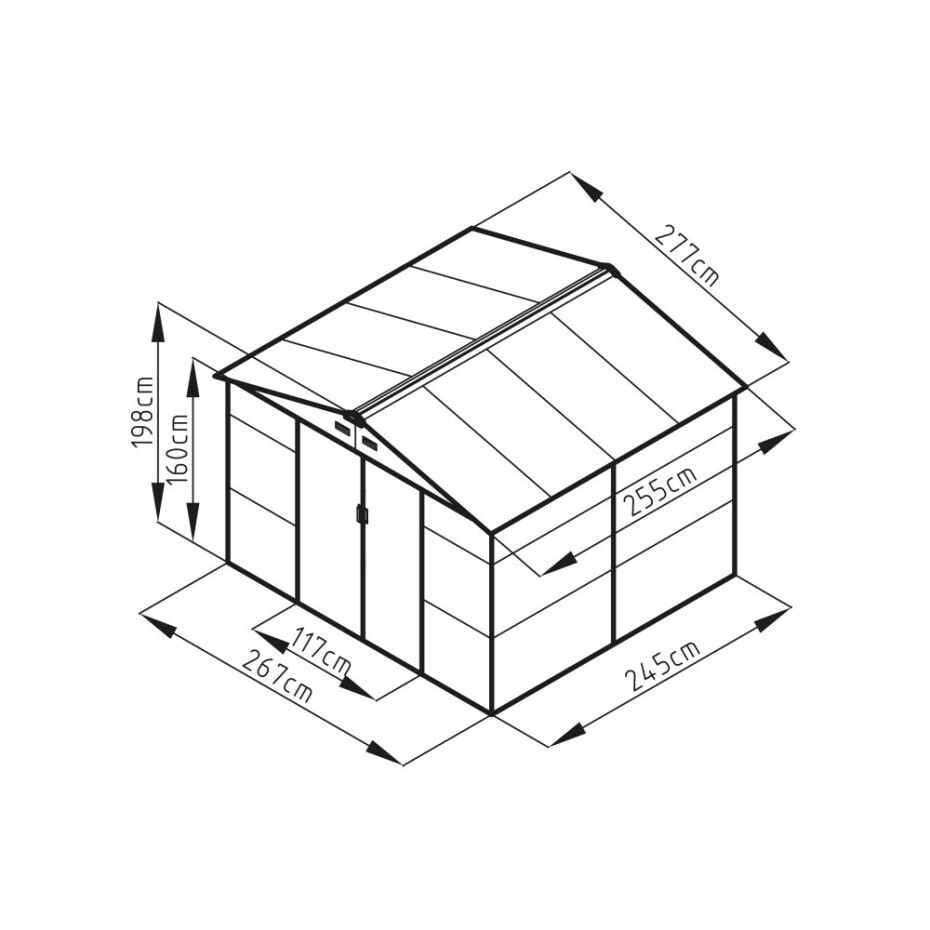 G21 Zahradní domek G21 GAH 706 - 277 x 255 cm, hnědý G21-63900554 - main (4)