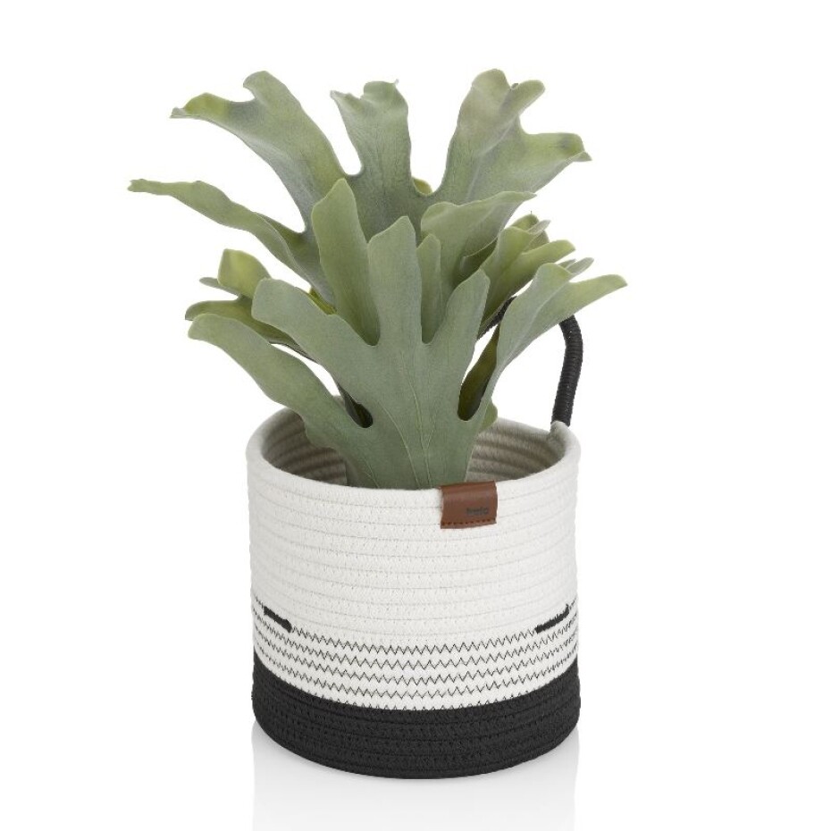 KELA Košík Hedda 20 cm směs bavlna/polyester bílo-černá KL-24455 - main (1)