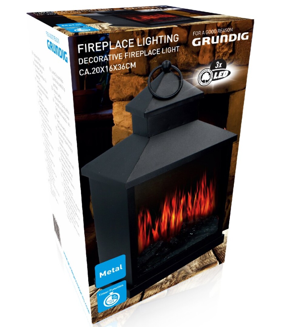 GRUNDIG Elektrický krb s LED plameny ve tvaru lucerny ED-209200 - main (2)