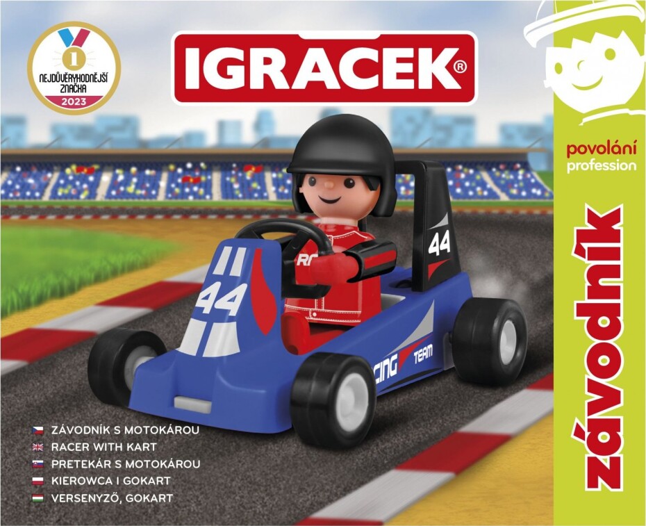 Igráček Závodník - figurka s modrou motokárou - main (0)