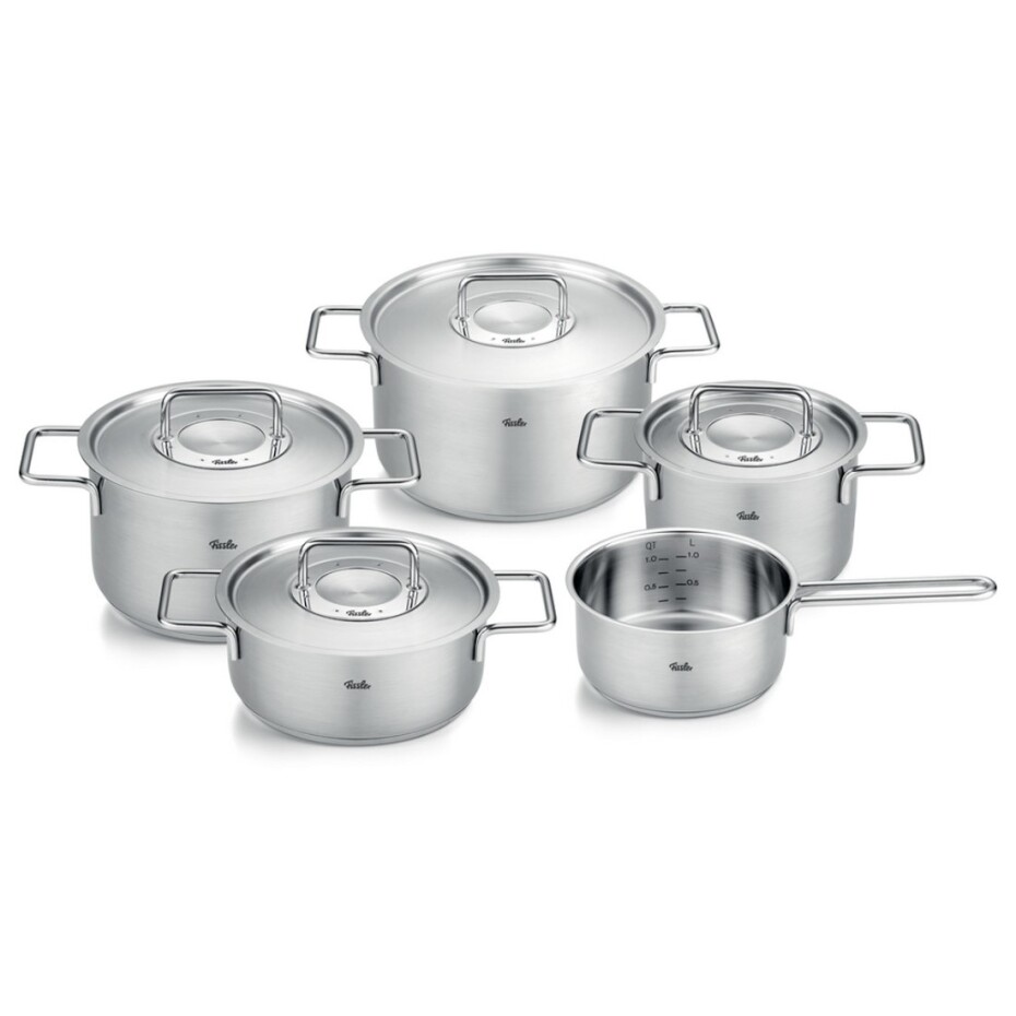Sada hrnců PURE, sada 5 ks, stříbrná, nerezová ocel, Fissler - main (0)