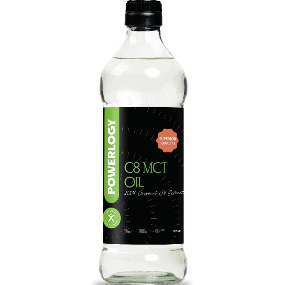 Kokosový olej C8 MCT 500 ml, Powerlogy - main (0)