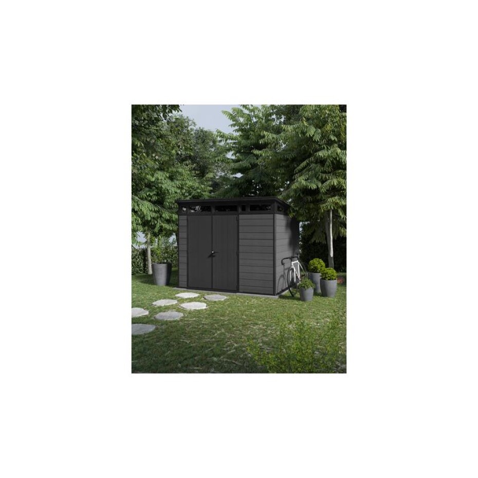 Keter Zahradní domek Keter Cortina 9x7 grafitový, s podlahou KT-610606 - main (1)