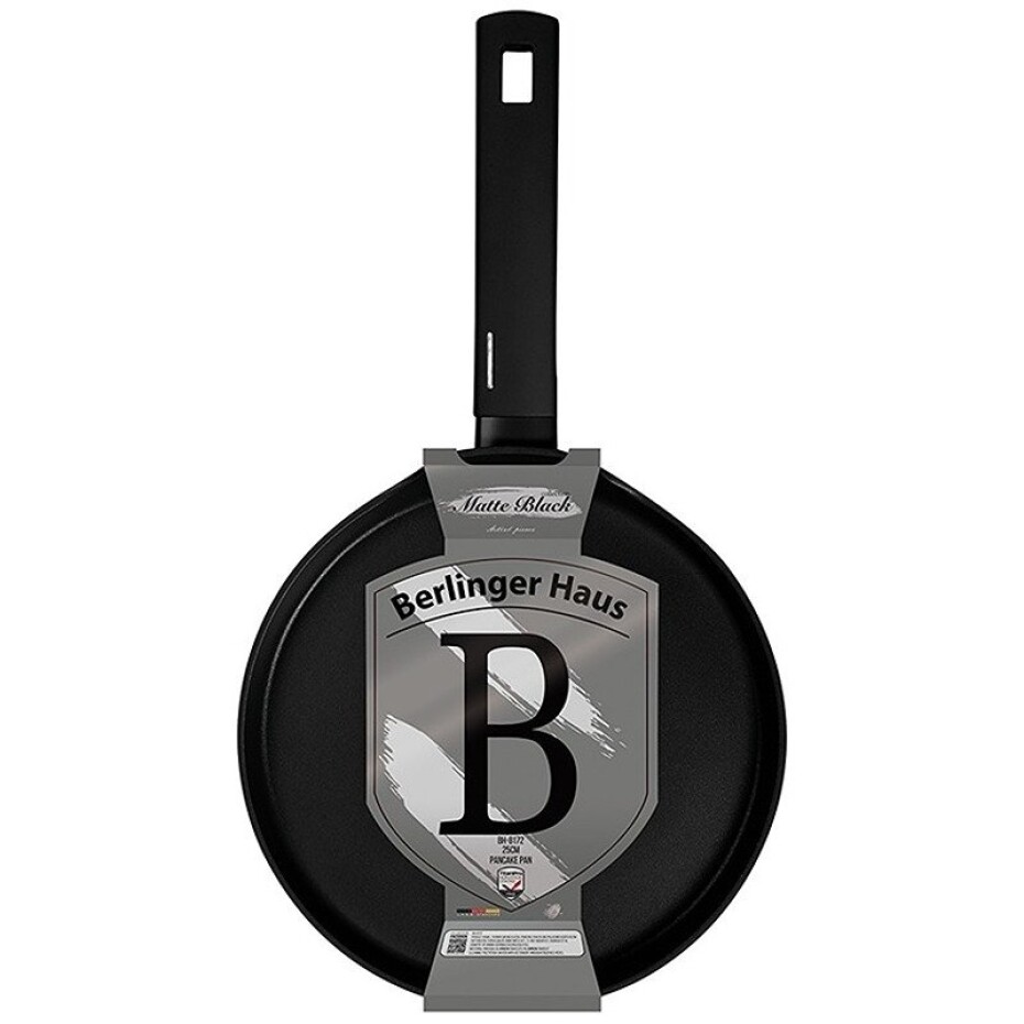 BERLINGERHAUS Pánev na palačinky s titanovým povrchem 25 cm Matte Black Collection BH-8172 - main (1)