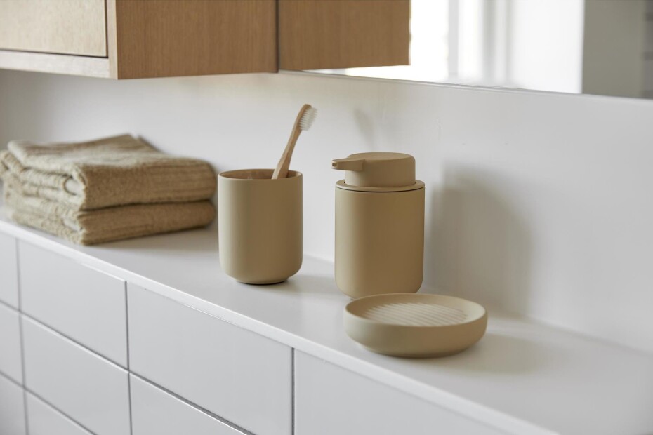 Kelímek na zubní kartáčky UME 10 cm, taupe, keramika, Zone Denmark - main (4)