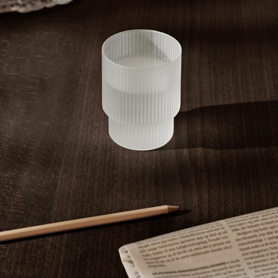 Sklenice na vodu RIPPLE 200 ml, sada 4 ks, bílá, ferm LIVING - main (1)