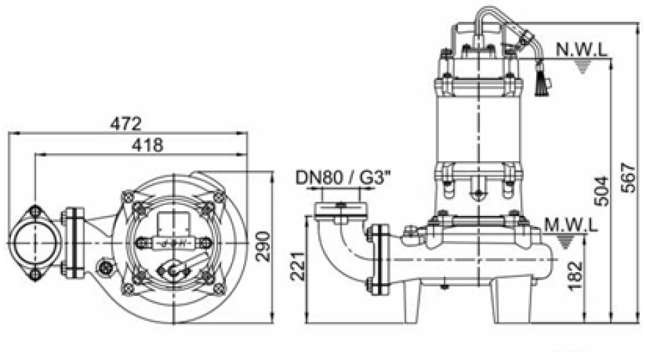 HCP 80AFP41.5 WD 400V bez plováku, kabel 15m - main (2)