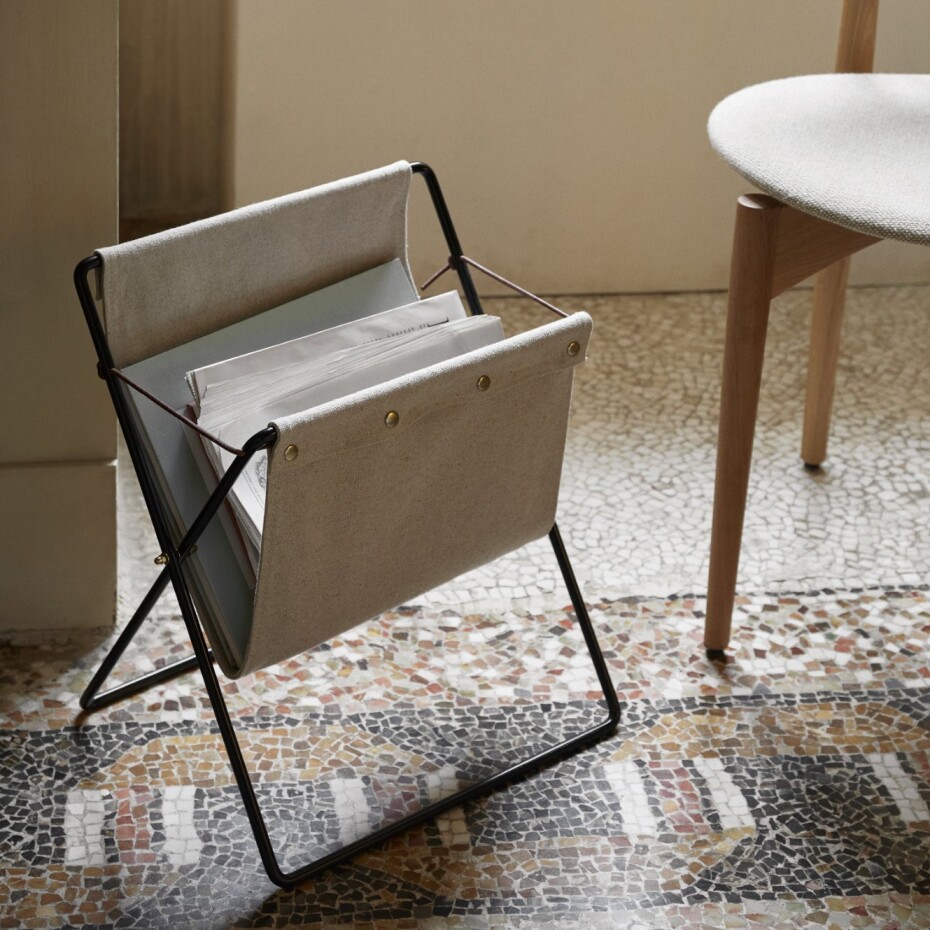 Stojan na časopisy HERMAN 51 cm, železo / bavlna, ferm LIVING - main (1)