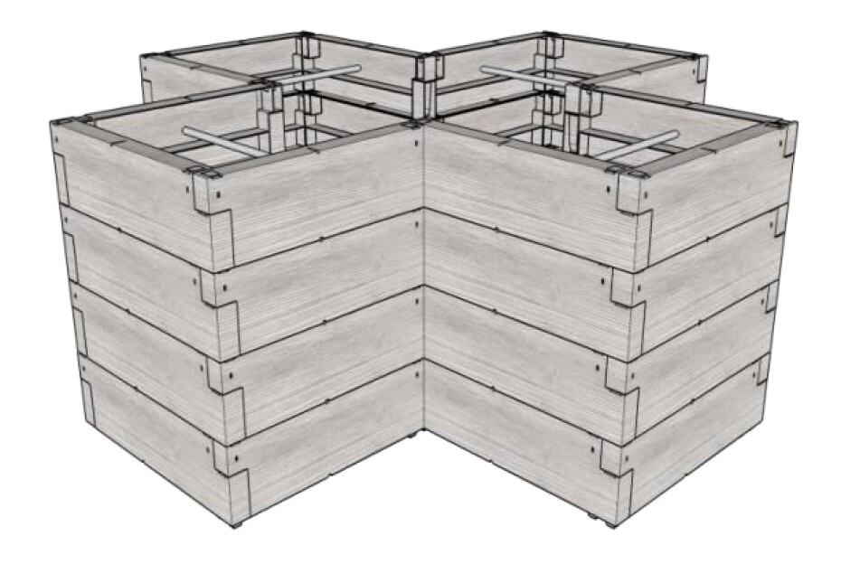 Vyvýšený záhon JUWEL TIMBER ERGOLINE CROSS LG3249 - main (0)
