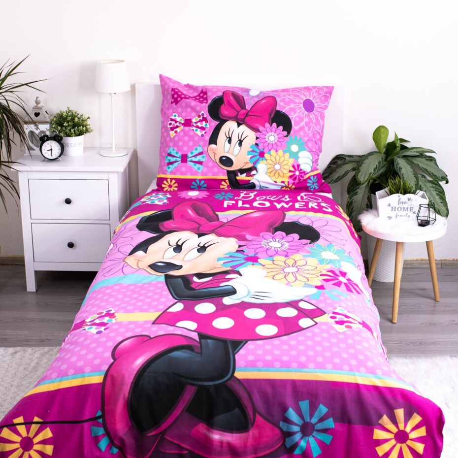 Jerry Fabrics s. r. o. Povlečení Licenční 140x200+70x90 - Minnie bows and flowers - main (1)