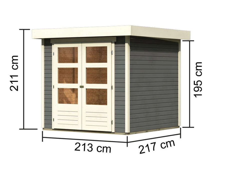 Dřevěný domek KARIBU ASKOLA 2 (82901) šedý LG1759 - main (1)