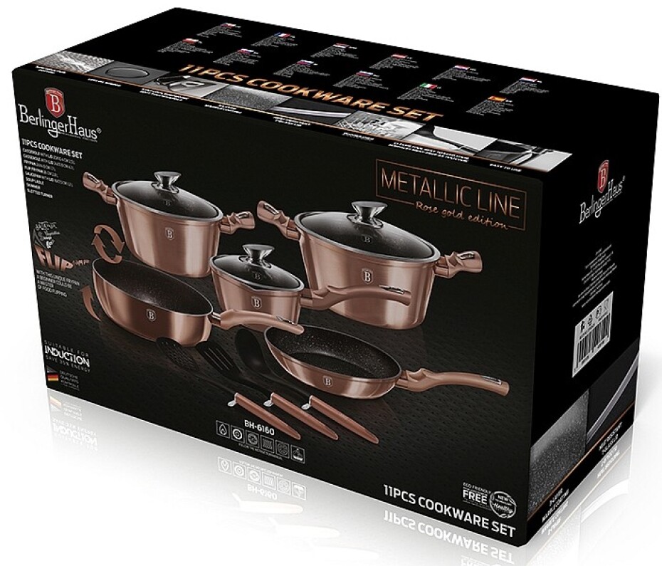 BERLINGERHAUS Sada nádobí s mramorovým povrchem 11 ks Rosegold Metallic Line BH-6160 - main (10)