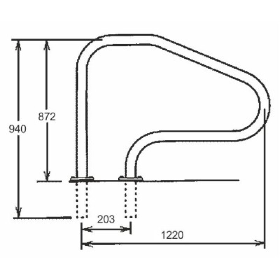 VágnerPool žebříkové madlo 1220mm s pouzdrem a rozetou AISI 316 - main (1)