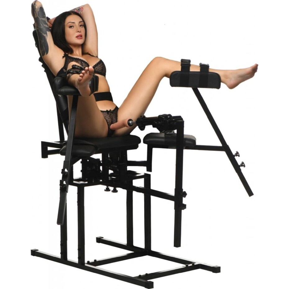 Master Series Leg Spreader Obedience Chair with Sex Machine - main (0)