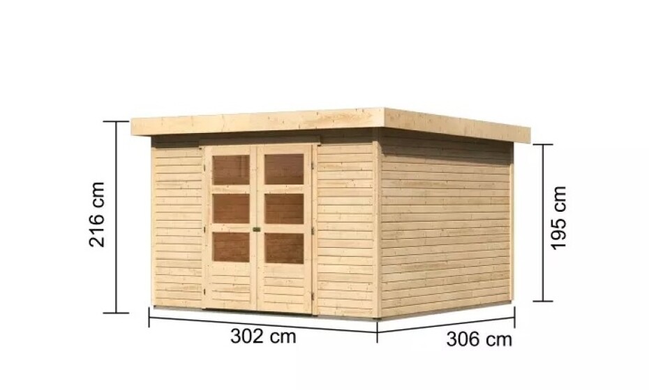 Dřevěný domek KARIBU ASKOLA 6 (73064) natur LG3198 - main (1)