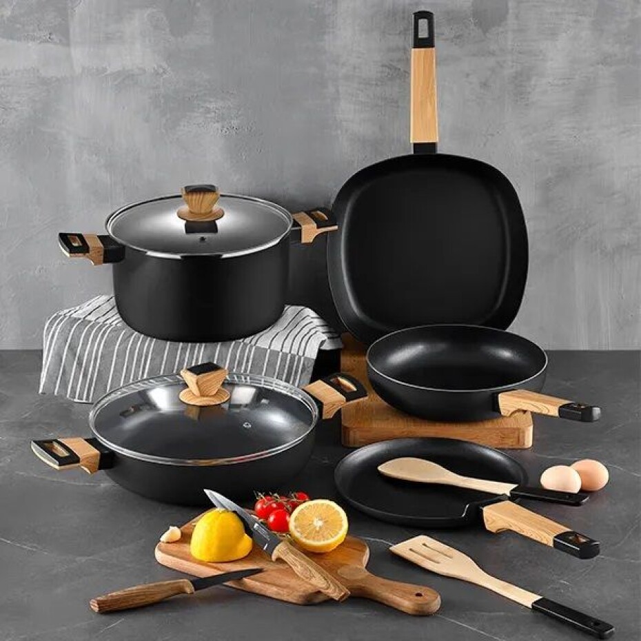 BERGNER Sada nádobí s nepřilnavým povrchem 7 ks Earth Black BG-34630-BK - main (3)