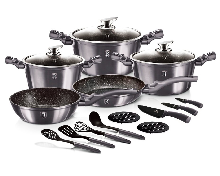 BERLINGERHAUS Sada nádobí s mramorovým povrchem 17 ks Carbon PRO Line BH-6920 - main (9)
