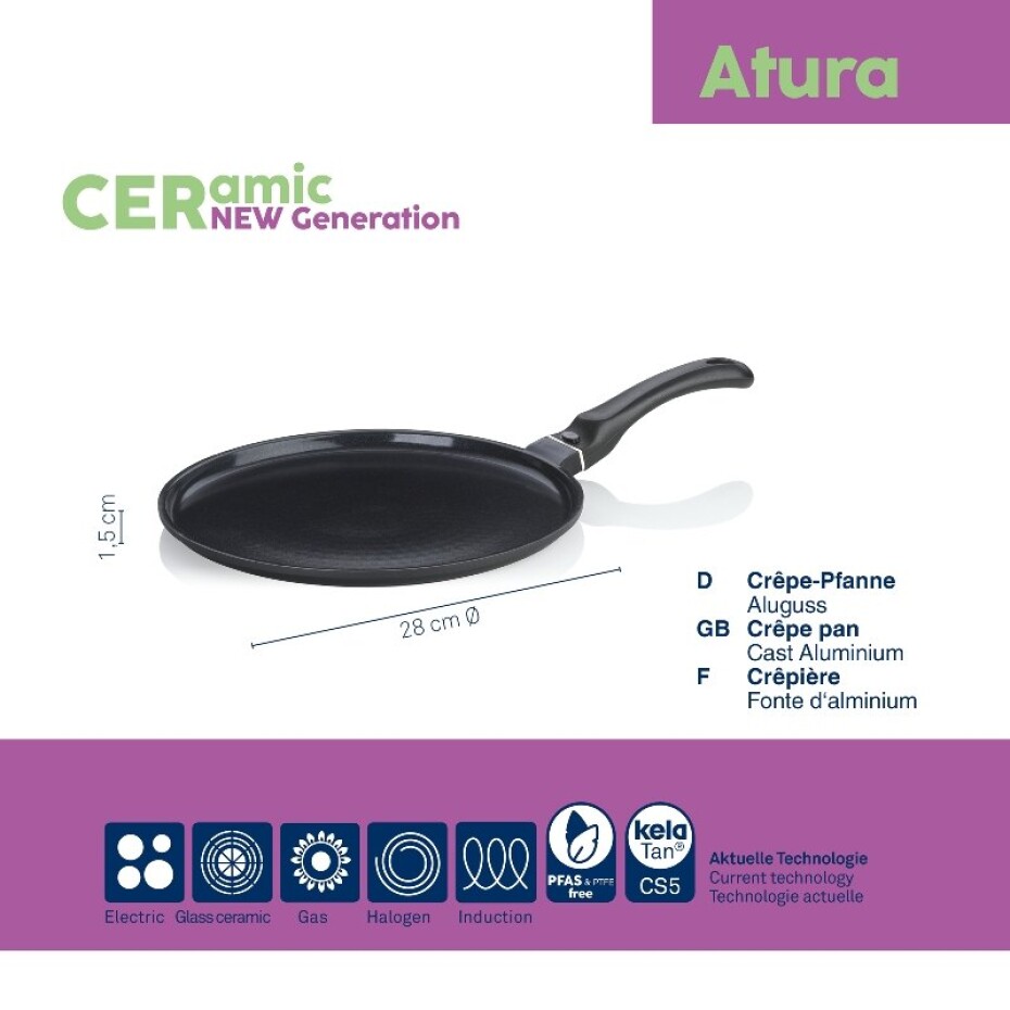 KELA Pánev na palačinky s keramickým povrchem 28 cm ATURA KL-15175 - main (2)