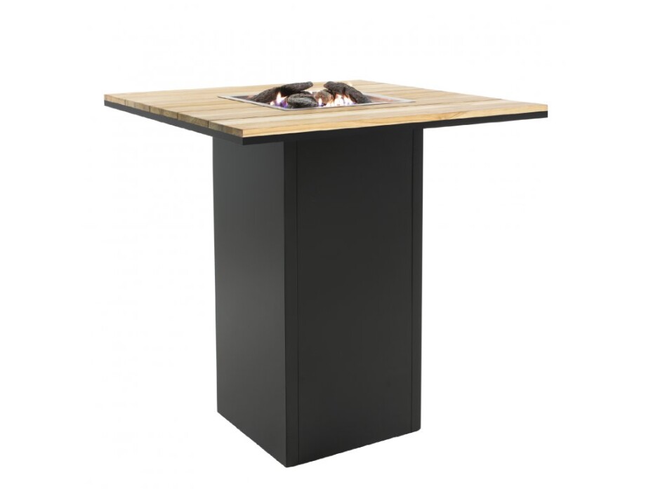 Krbový plynový stůl Cosiloft barový stůl černý rám / deska teak COSI - main (1)