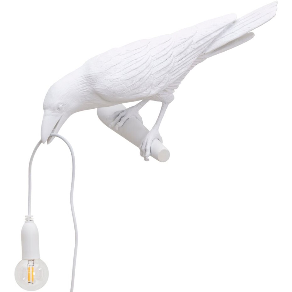 Nástěnné dekorační světlo BIRD LOOKING LEFT 33 cm, bílá, Seletti - main (0)
