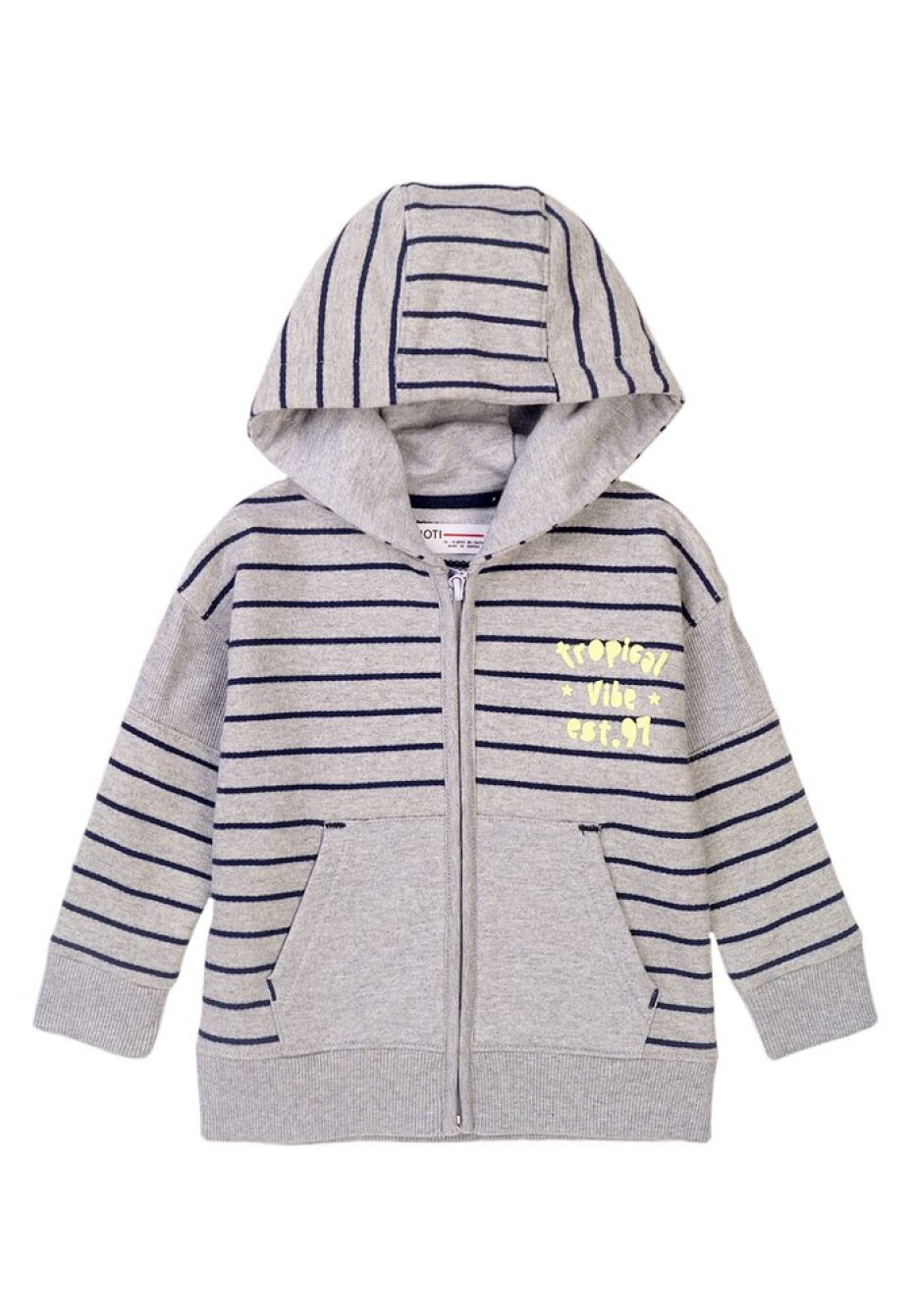 Mikina chlapecká s kapucí celopropínací, Minoti, Mood 3, šedá - 86/92 | 18-24m - main (0)