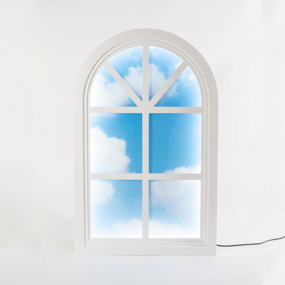 Nástěnné dekorační světlo WINDOW #2 90 x 57 cm, bílá, dřevo / akryl, Seletti - main (2)