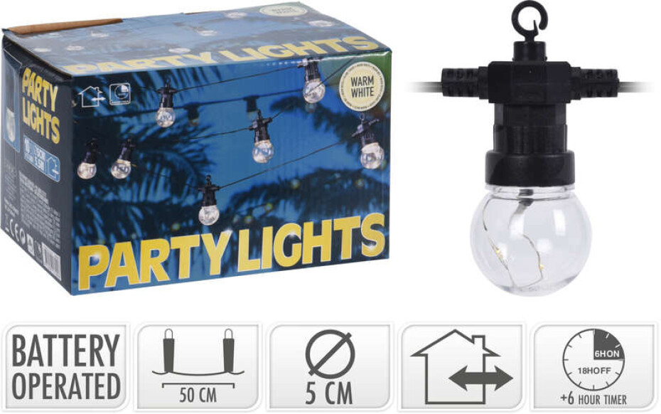 PROGARDEN Světelný řetěz LED PARTY 10 žárovek 30LED KO-AF5500700 - main (0)