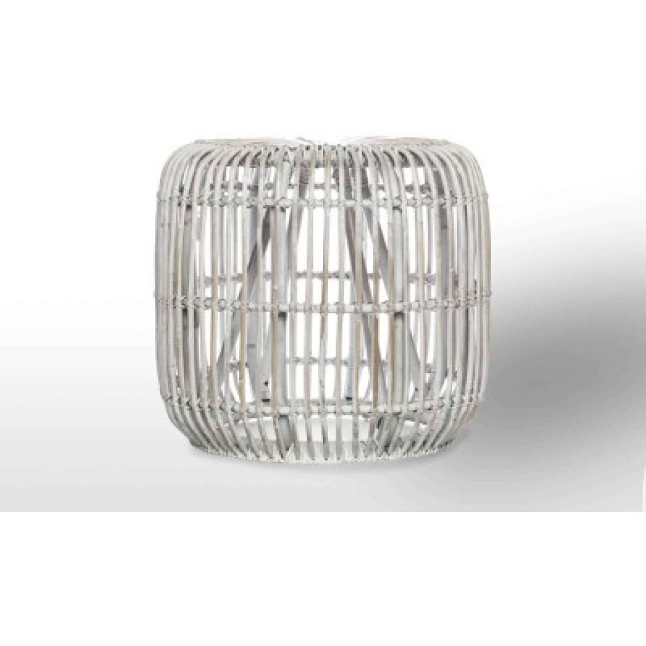 Vimine Natural Wicker® Zahradní stolek  / puf cannes přírodní ratan 35 cm praná bílá - main (2)