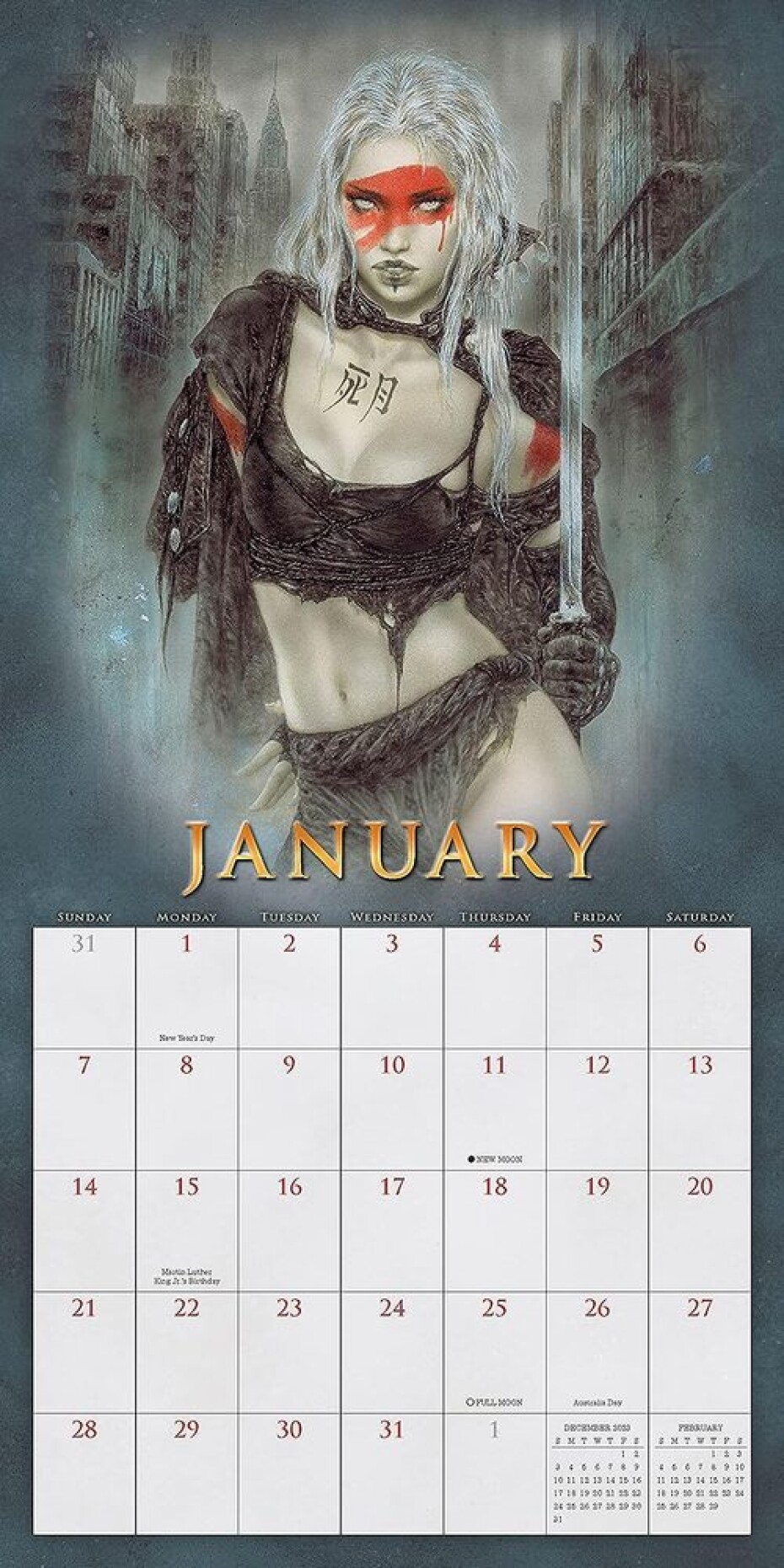 FANTASY ART OF ROYO - OFFICIAL 2024 CALENDAR (sleva - naražený roh) - main (2)