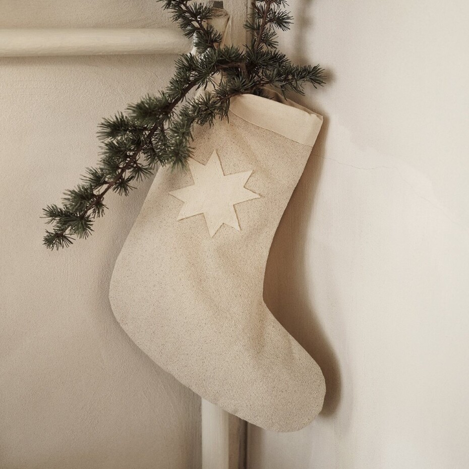 Vánoční ponožka VELA 50 cm, bílá, bavlna, ferm LIVING - main (3)