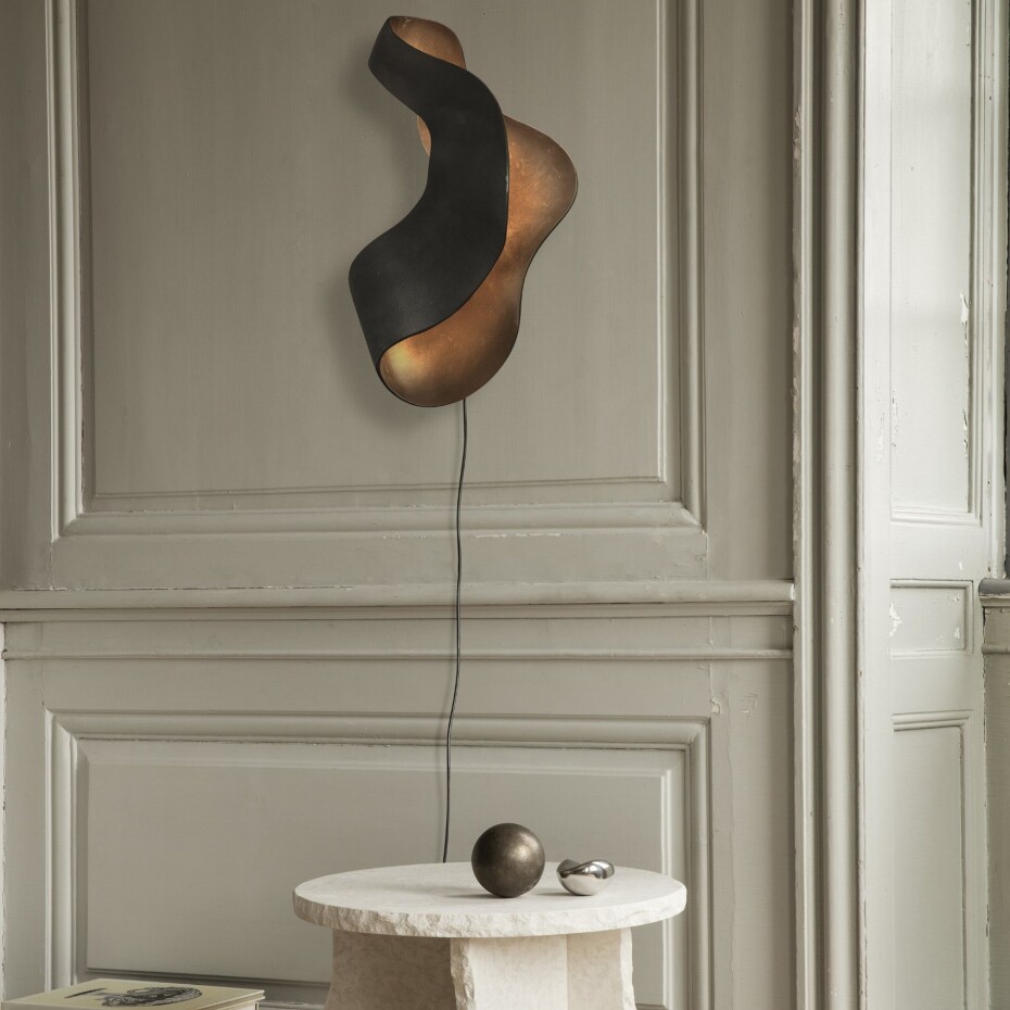 Nástěnná lampa OYSTER 60 cm, černá, hliník, ferm LIVING - main (2)