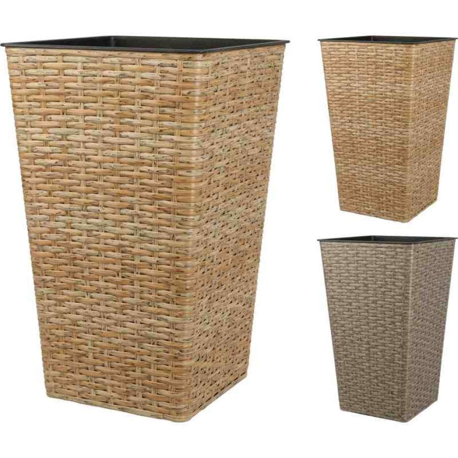 PROGARDEN Květináč čtvercový 28 x 45 cm polyratan KO-VM3000090 - main (0)