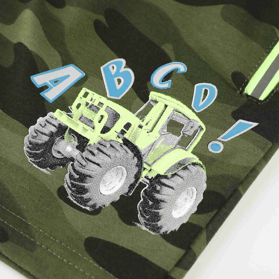 Chlapecké kraťasy - KUGO MT0527, khaki/ signální bagr Barva: Khaki, Velikost: 98 - main (1)