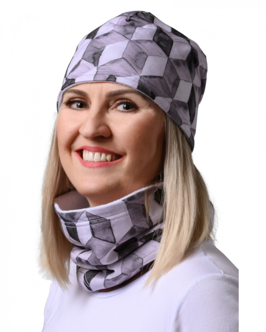 Nákrčník s fleecem 0743, úplet, 3D černé - main (0)