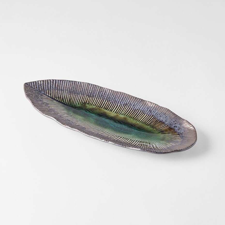 Servírovací talíř MIDORI 32,5 x 13,5 cm, zelená, keramika, MIJ - main (1)